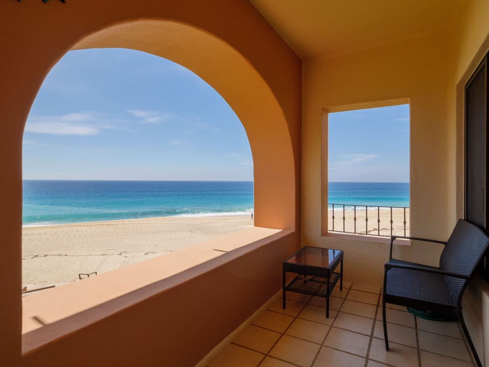 Large balcony extends entire length of condo