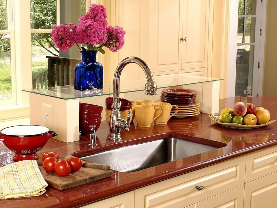 Color coordinated kitchen designed for ease-of-use, by a real cook.