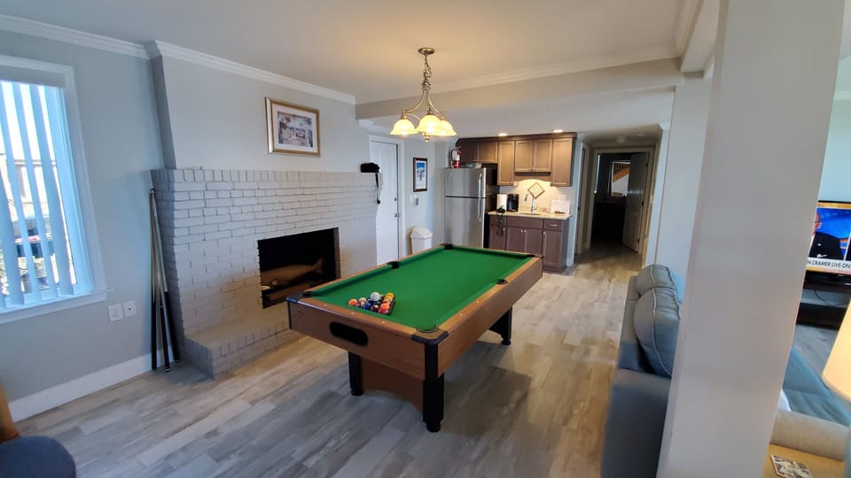 Pool table with kitchenette
