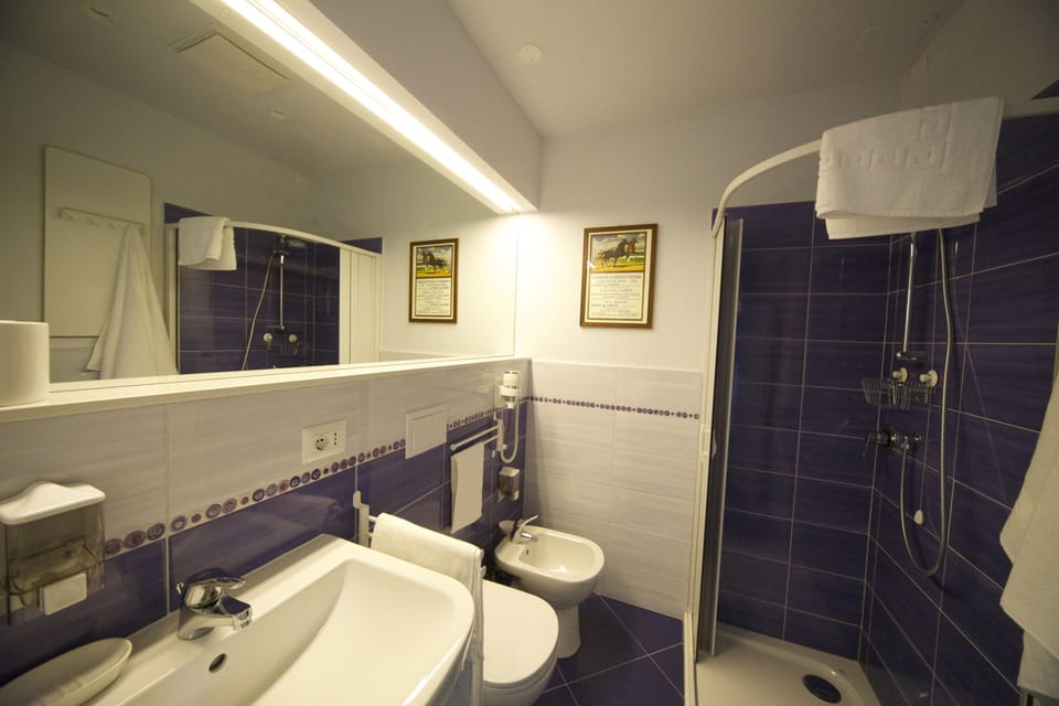 Camera Azzurra 1 | Bathroom | Shower, hair dryer, bidet, heated floors (bathroom)