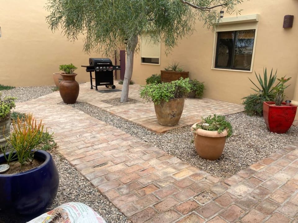 BBQ in courtyard