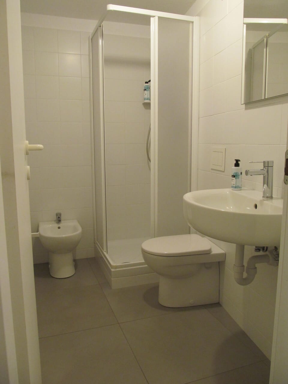 Shower, free toiletries, hair dryer, bidet