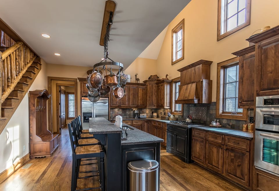Kitchen with bar seating
