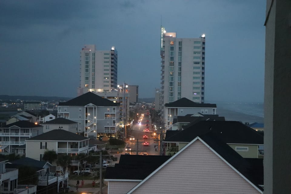 evening view north on North Ocean Blvd from outside unit front door