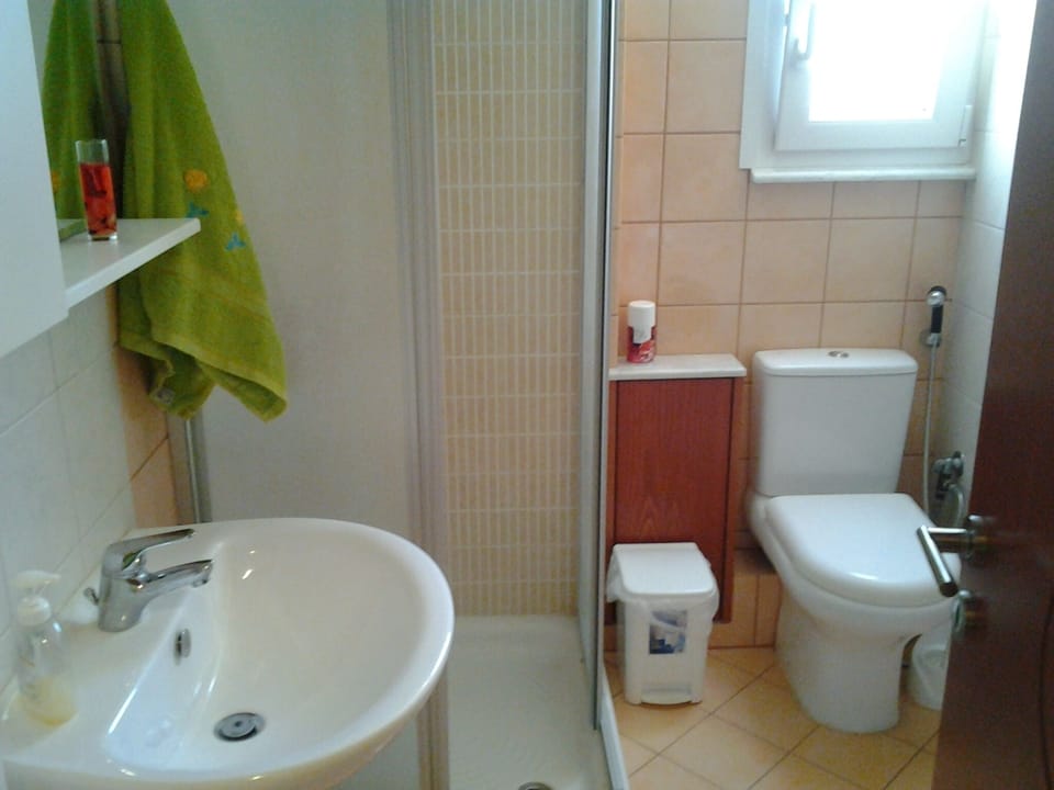 large and spacious bathroom with shower cabin