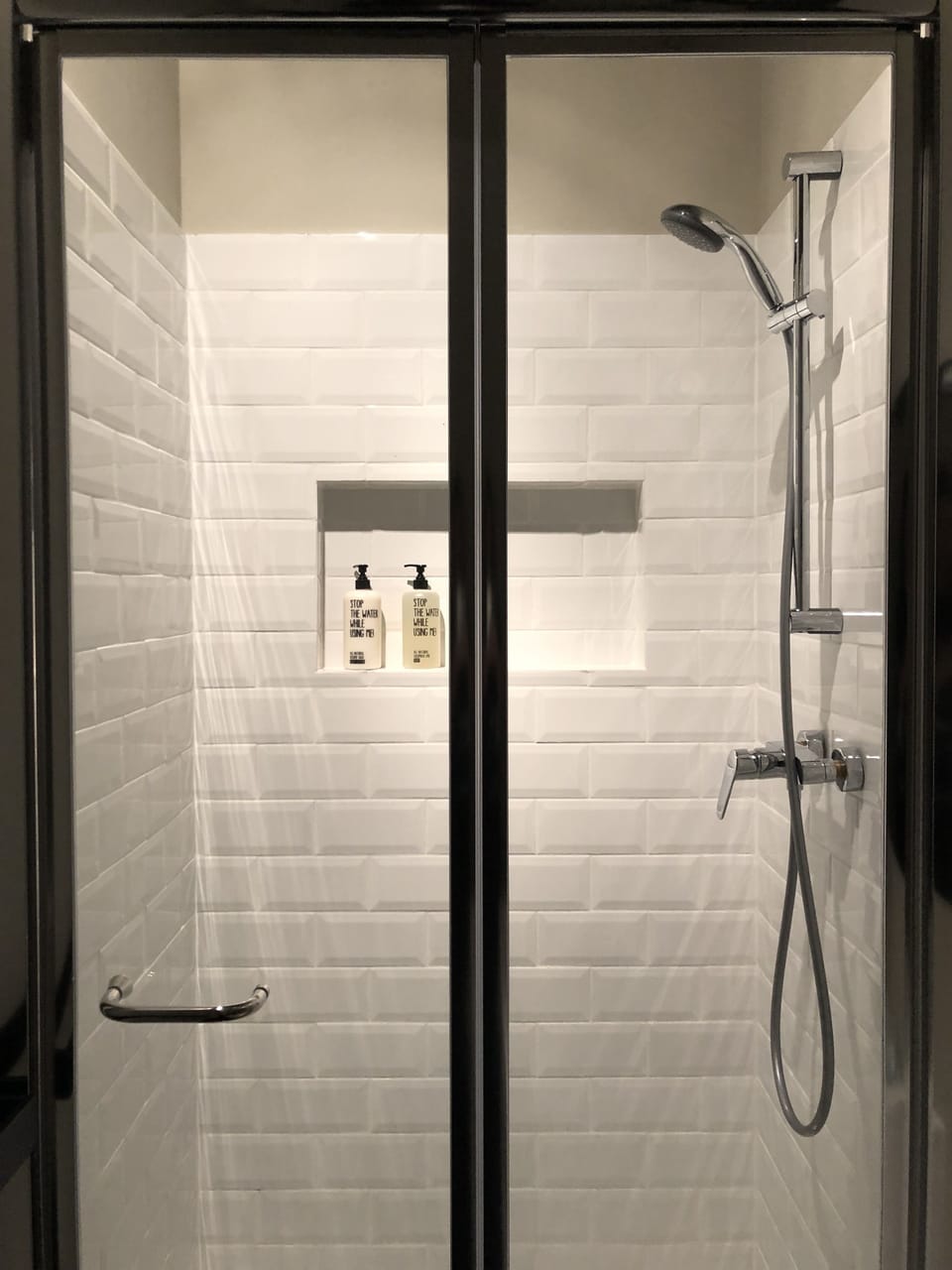 Shower, hair dryer, bathrobes, towels