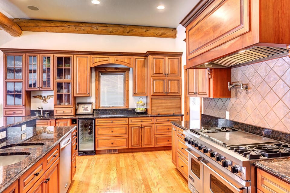 Fully stocked kitchen.  You only need your groceries.