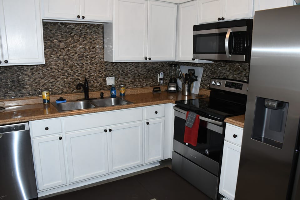 Updated kitchen and all stainless steel appliances.