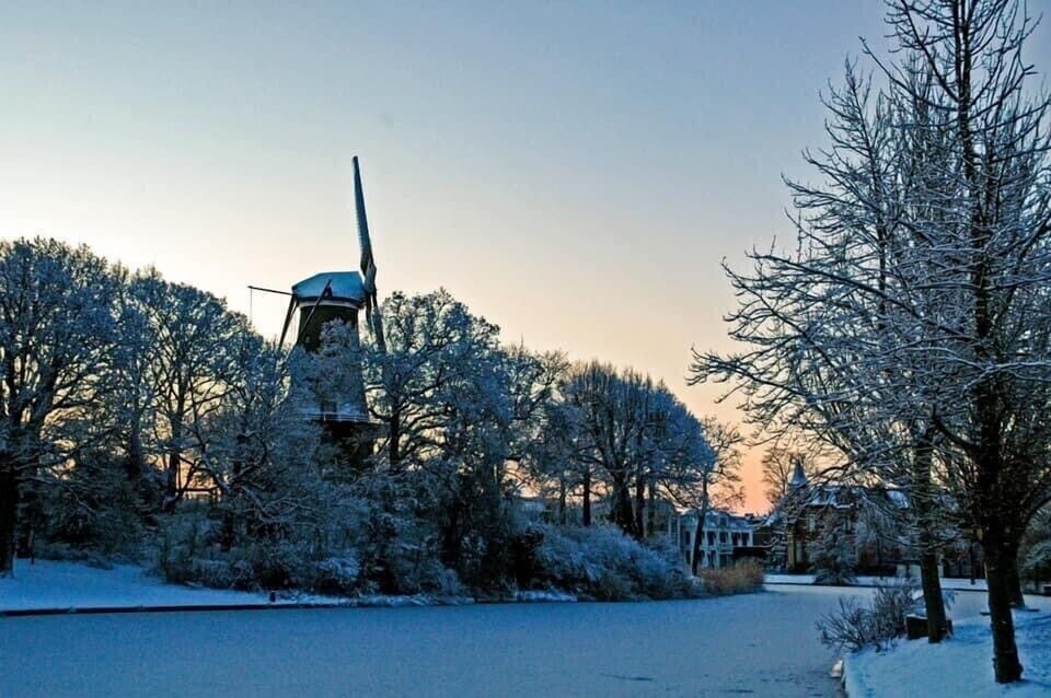 De molen van Piet in de winter