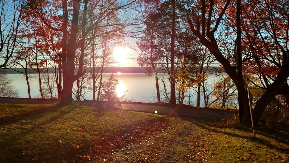 Beautiful sunsets on Seneca Lake from the front porch. 