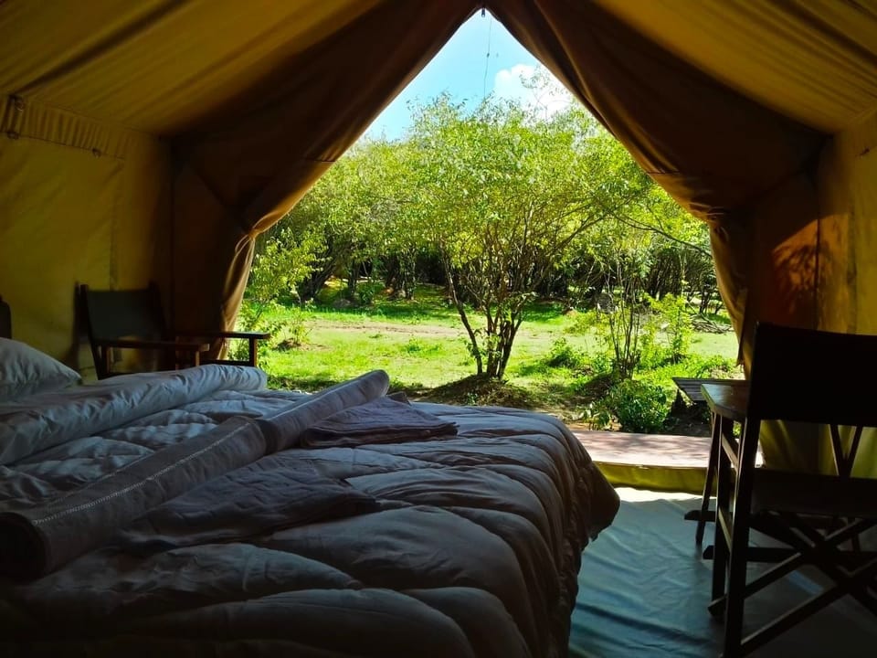 Deluxe Tent, 1 Queen Bed | Blackout drapes, bed sheets