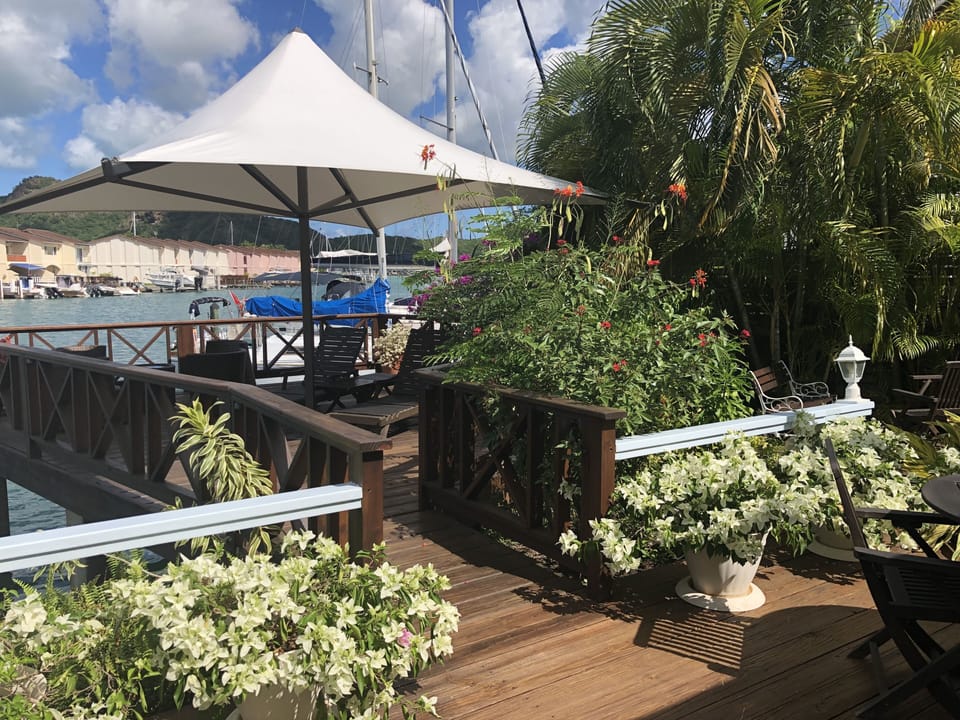Shady relaxing sun deck