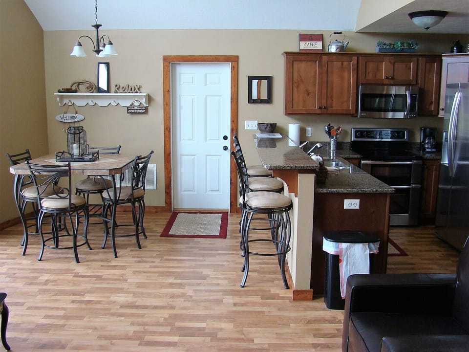 Kitchen area with plenty of seating