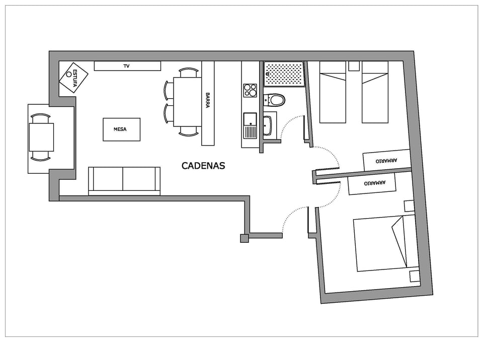 Apartment, 2 Bedrooms (Cadenas) | Floor plan