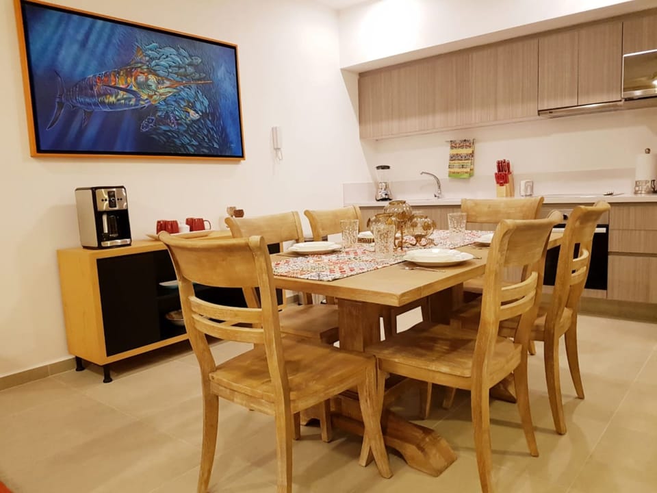 Apartment | Private kitchen | Fridge, microwave, oven, stovetop