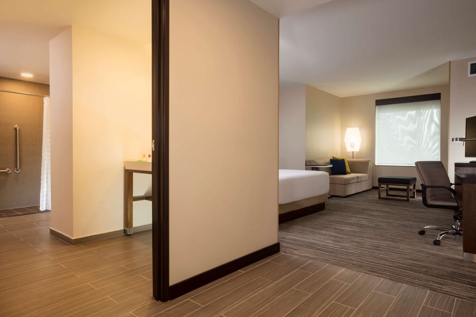 Room, 1 King Bed with Sofa bed, Accessible (Shower) | Down comforters, in-room safe, desk, laptop workspace
