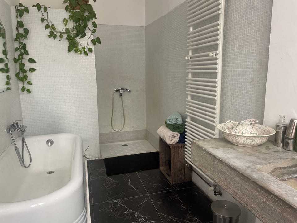 Double Room (Grande chambre design) | Bathroom | Free toiletries, hair dryer, towels
