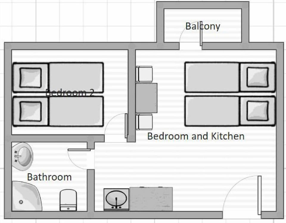 Desk, free WiFi, bed sheets