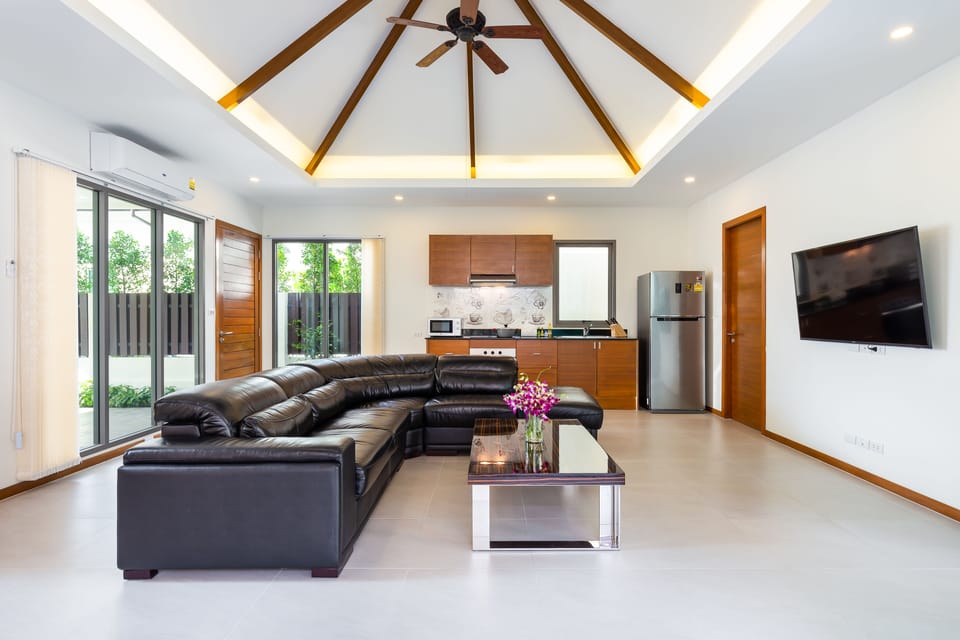 4-Bedroom Villa with Private Pool | Living area | Flat-screen TV
