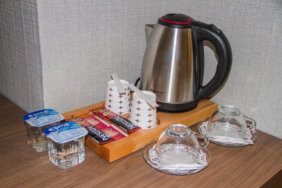 Fridge, electric kettle