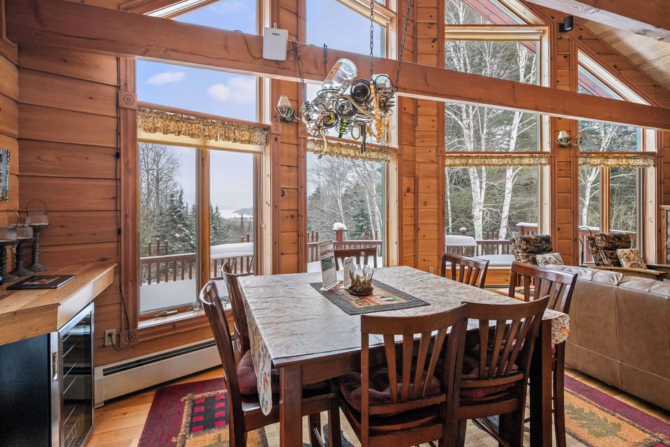 Dining area with gorgeous views of Rangeley Lake