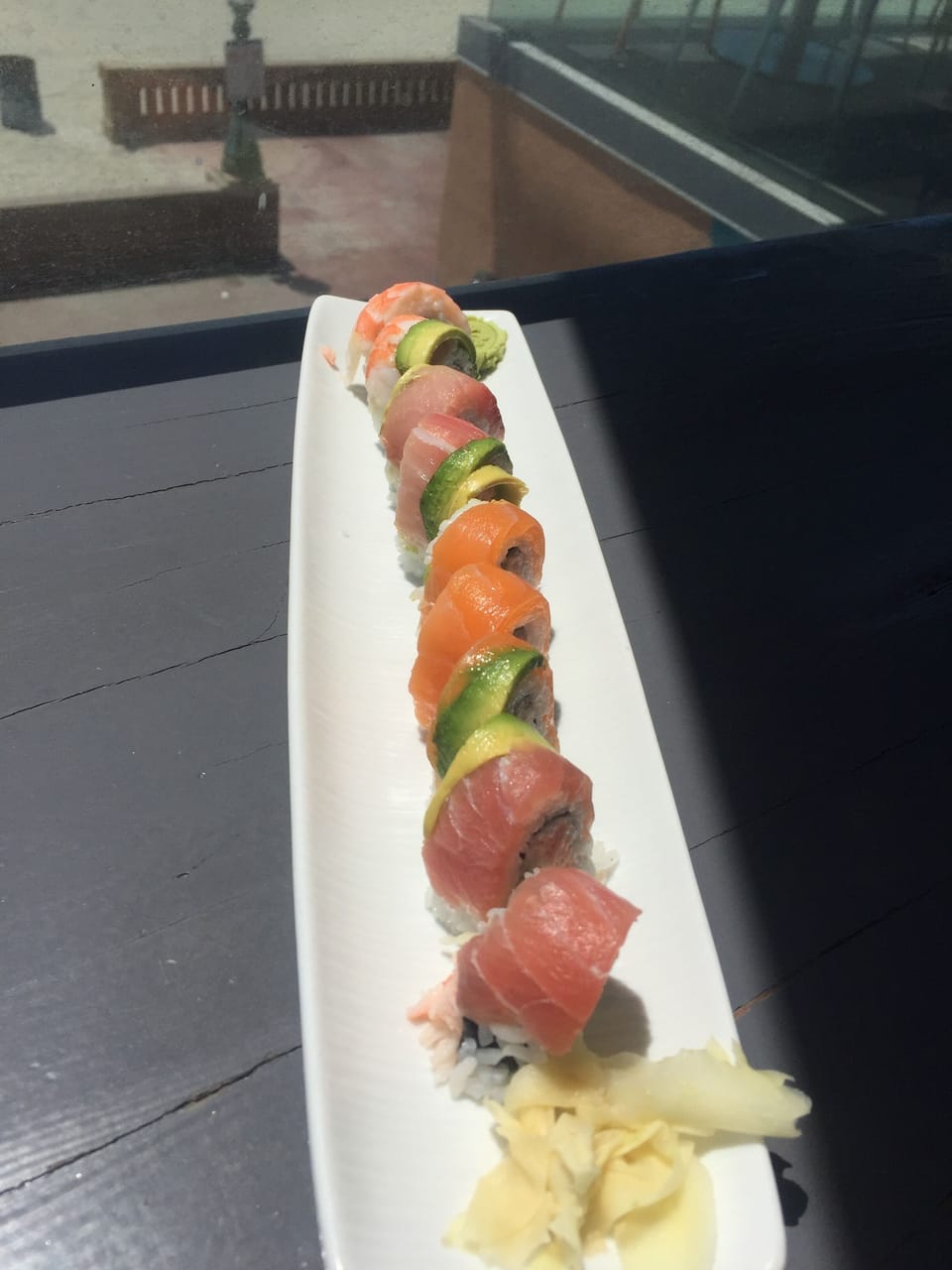 Cannonball restaurant’s rainbow roll at Belmont Park. My favorite in the area.