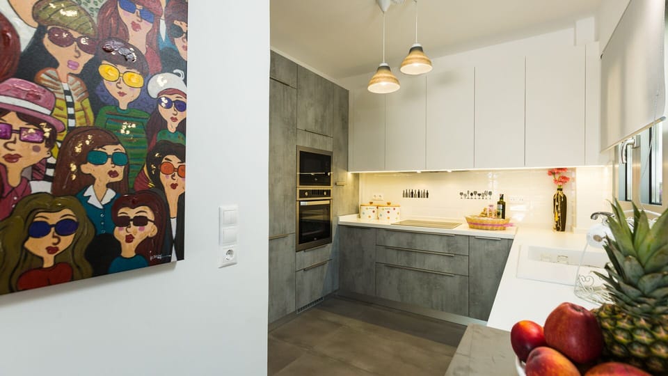 Fully equipped functional kitchen on the ground floor