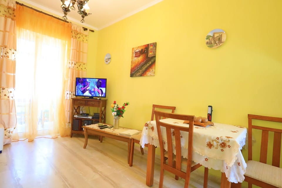 Dining table and TV
