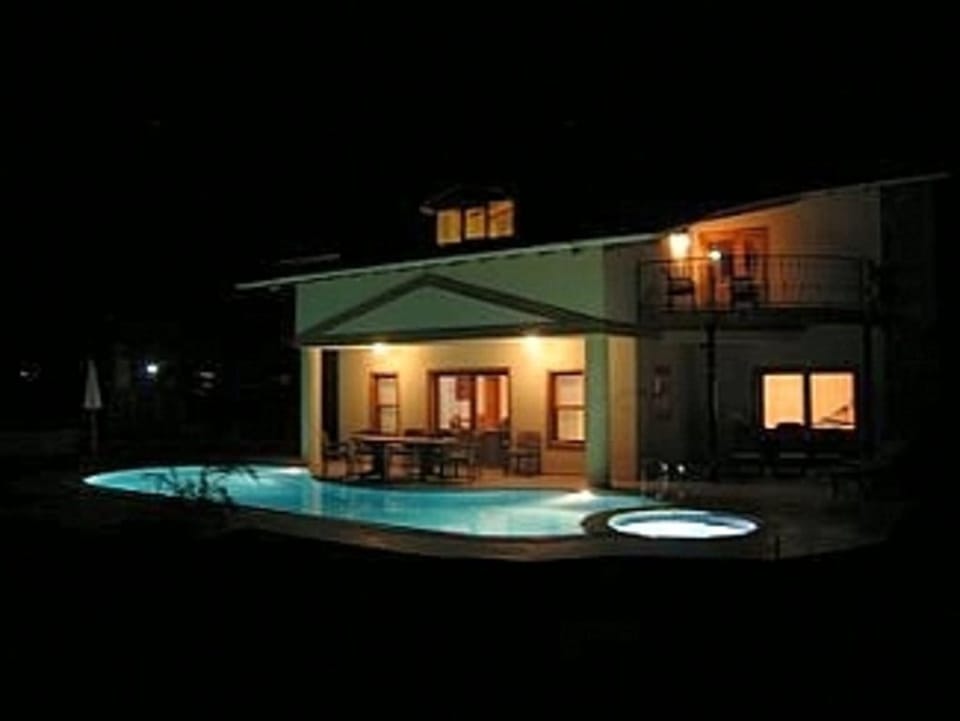 The villa at night