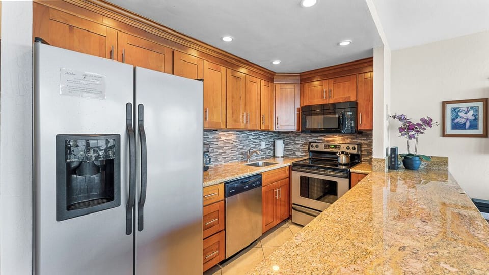 Stainless appliances.