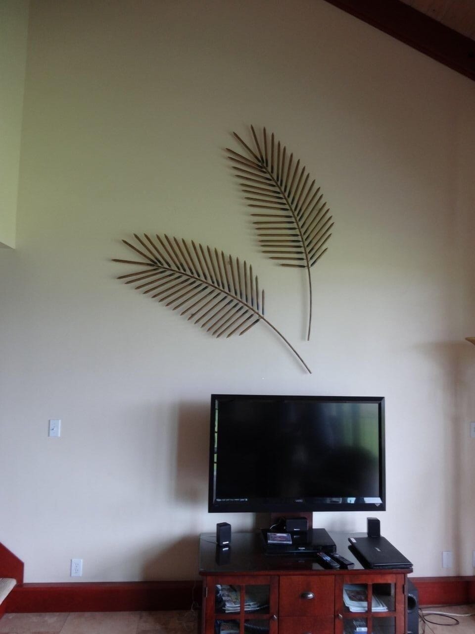Living room and metal artwork