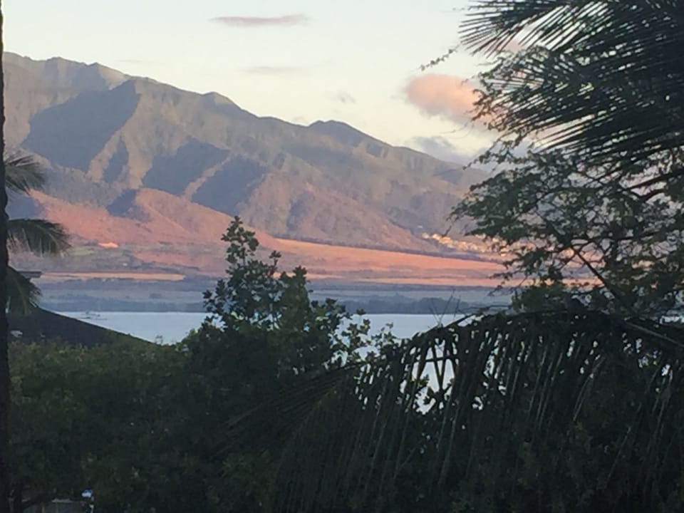Morning view of west Maui mountains from our lanai