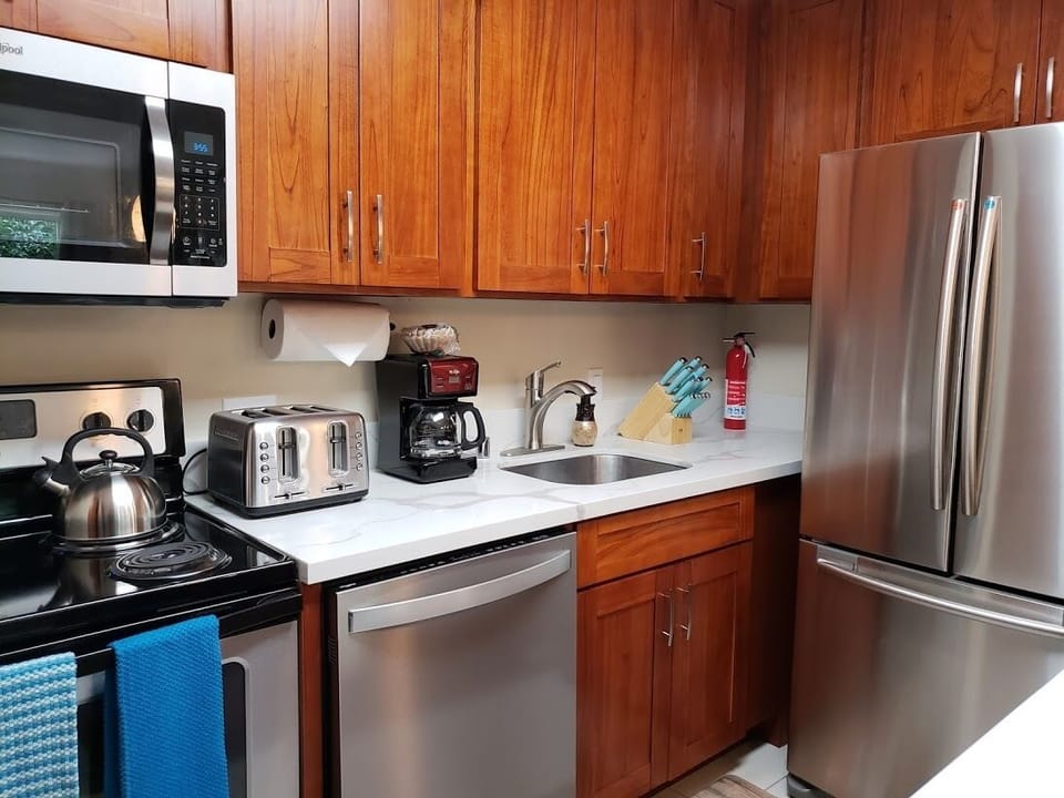 Pots, pans, dishes, cups, glasses & all silver ware