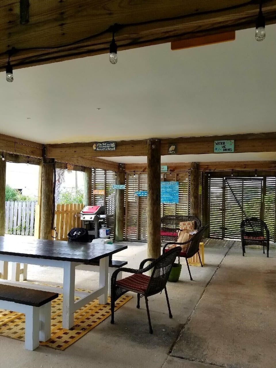 Covered party area on ground floor