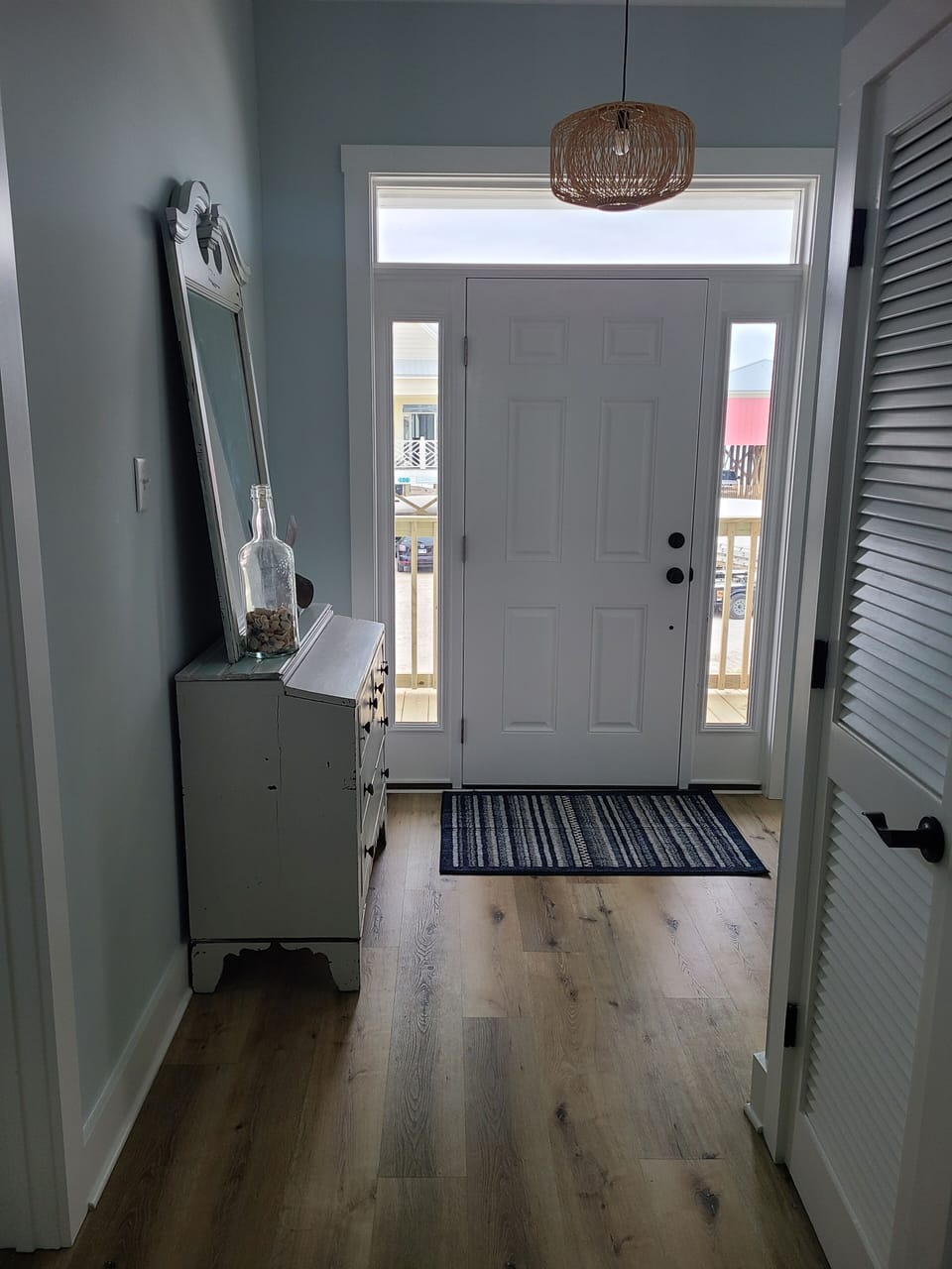 Entryway with closet drop zone. 