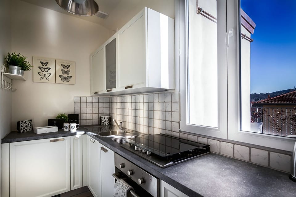 Apartment, 1 Bedroom | Private kitchen | Fridge, microwave, oven, stovetop