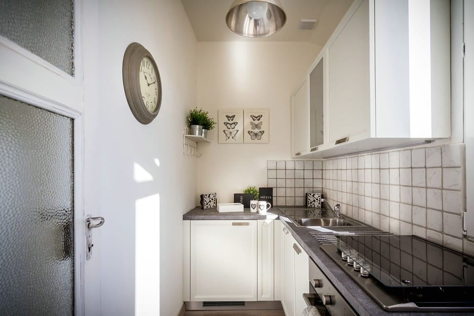 Apartment, 1 Bedroom | Private kitchen | Fridge, microwave, oven, stovetop