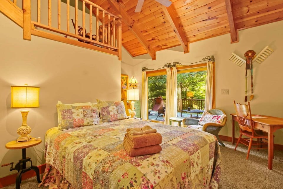 Queen Bedroom on main floor with Deck Access