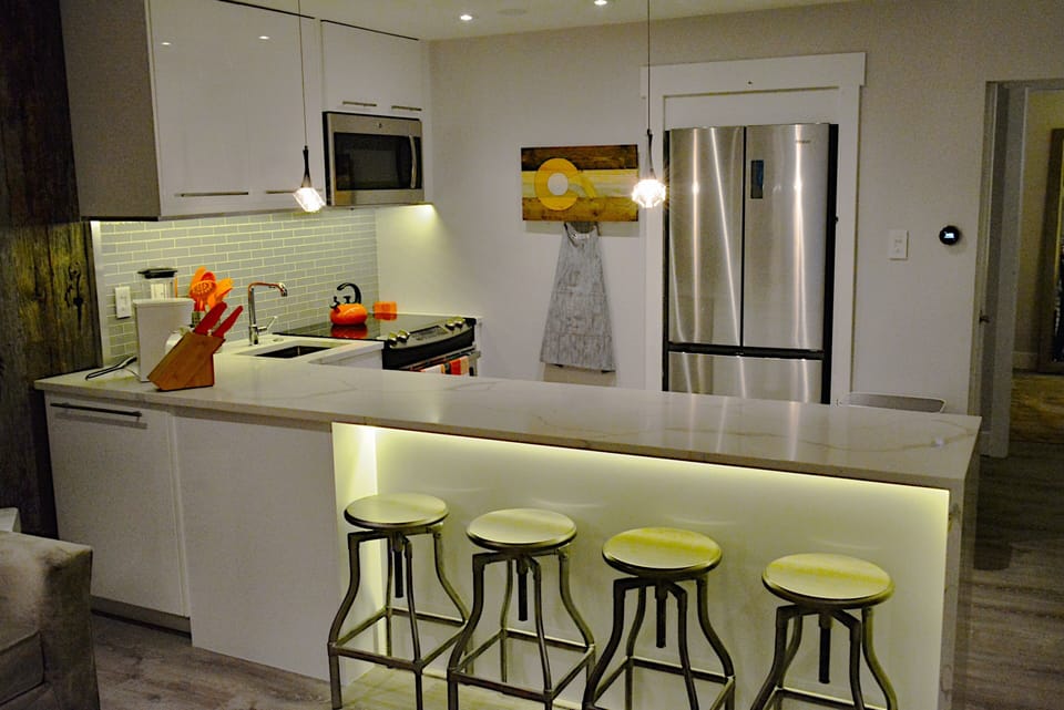 Kitchen with LED Accent Lighting Throughout