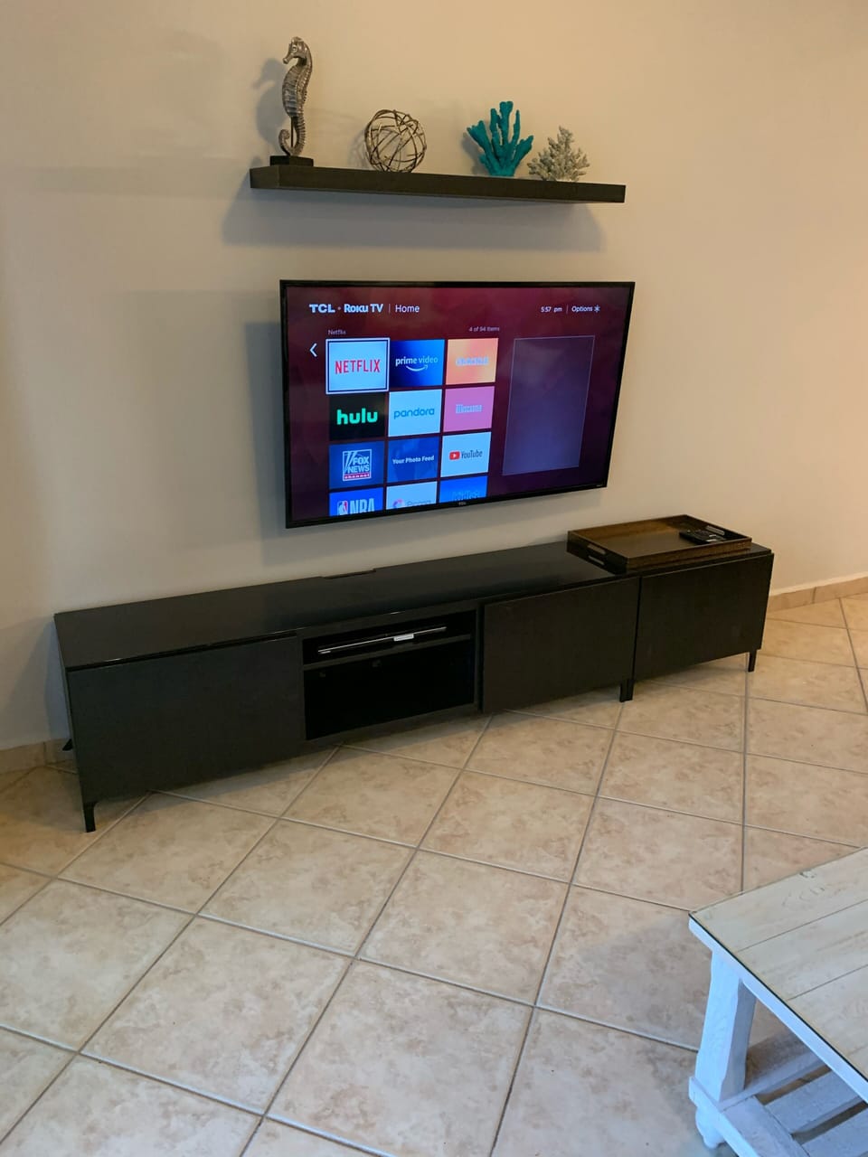 55" Roku Smart TV in Living Room