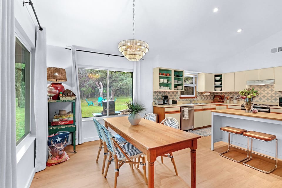 Adjacent to the kitchen