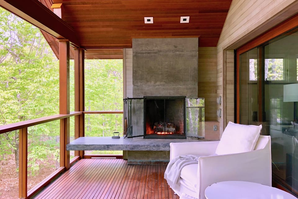 "The second-story deck with fireplace is indescribably relaxing." - Mark