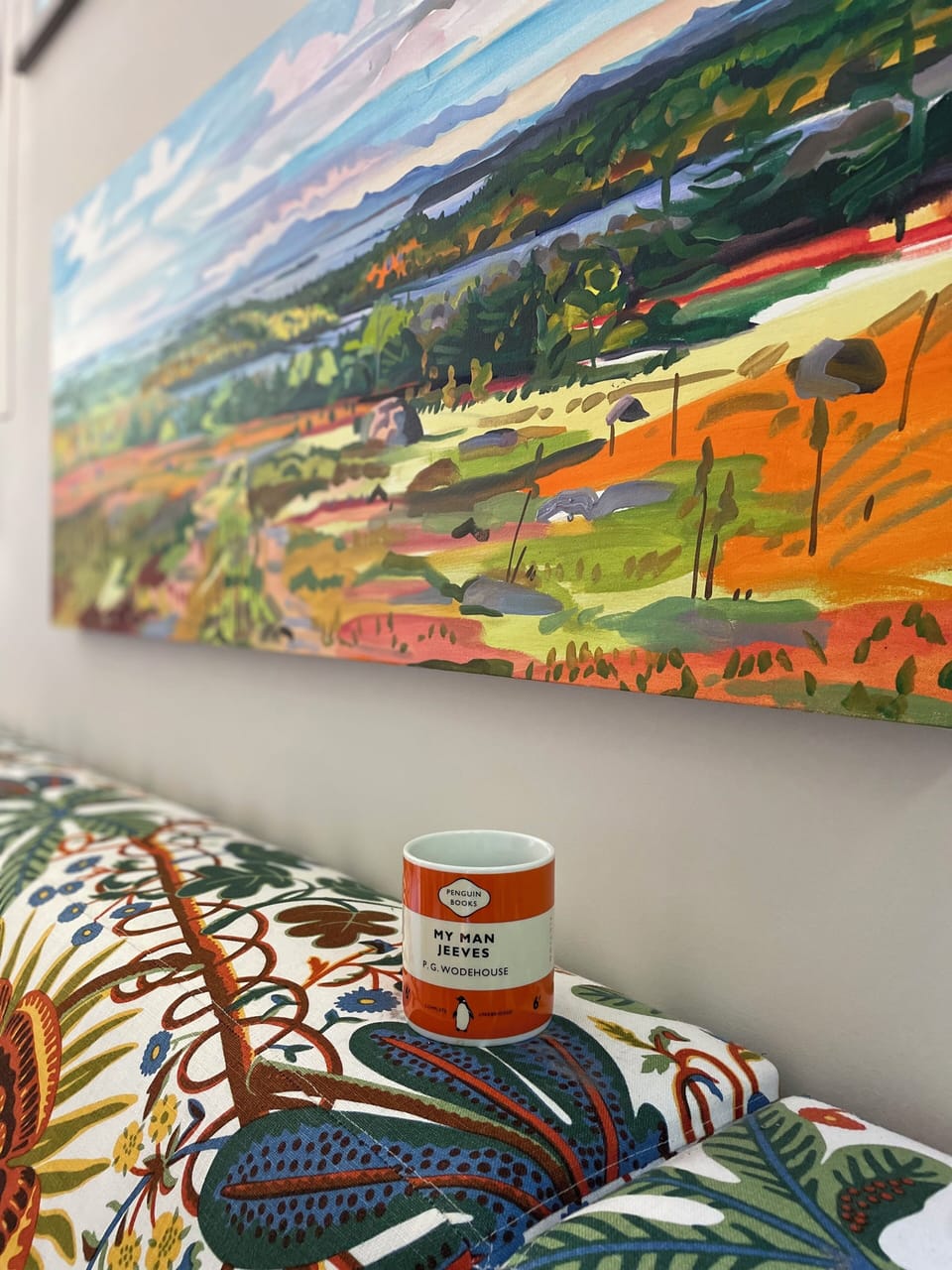 Painting by local artist Jill Hoy (visit her studio in Stonington).