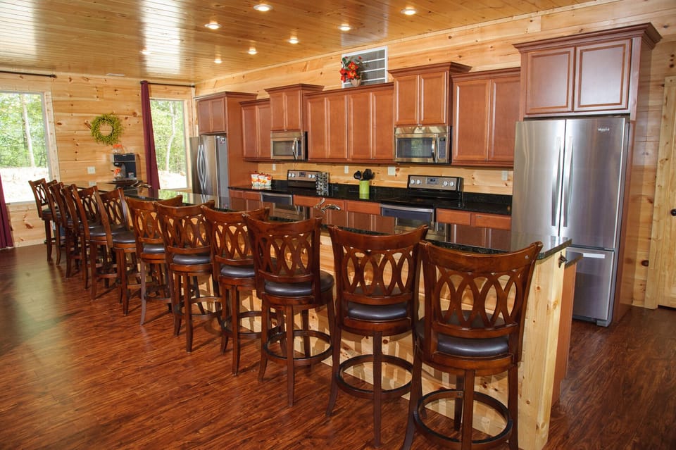Luxury Kitchen Provides Bar Seating.