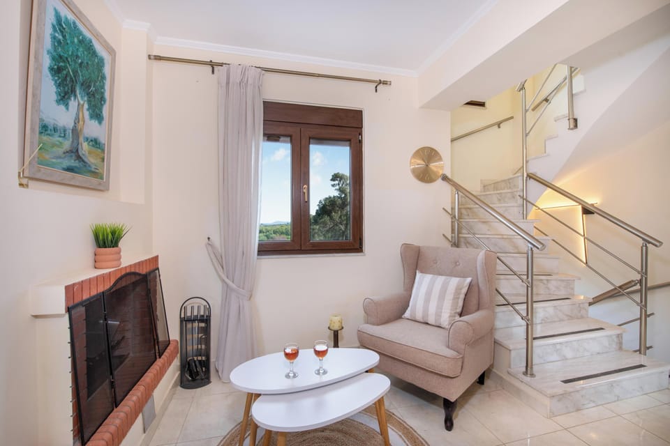 The villa also features an open fireplace