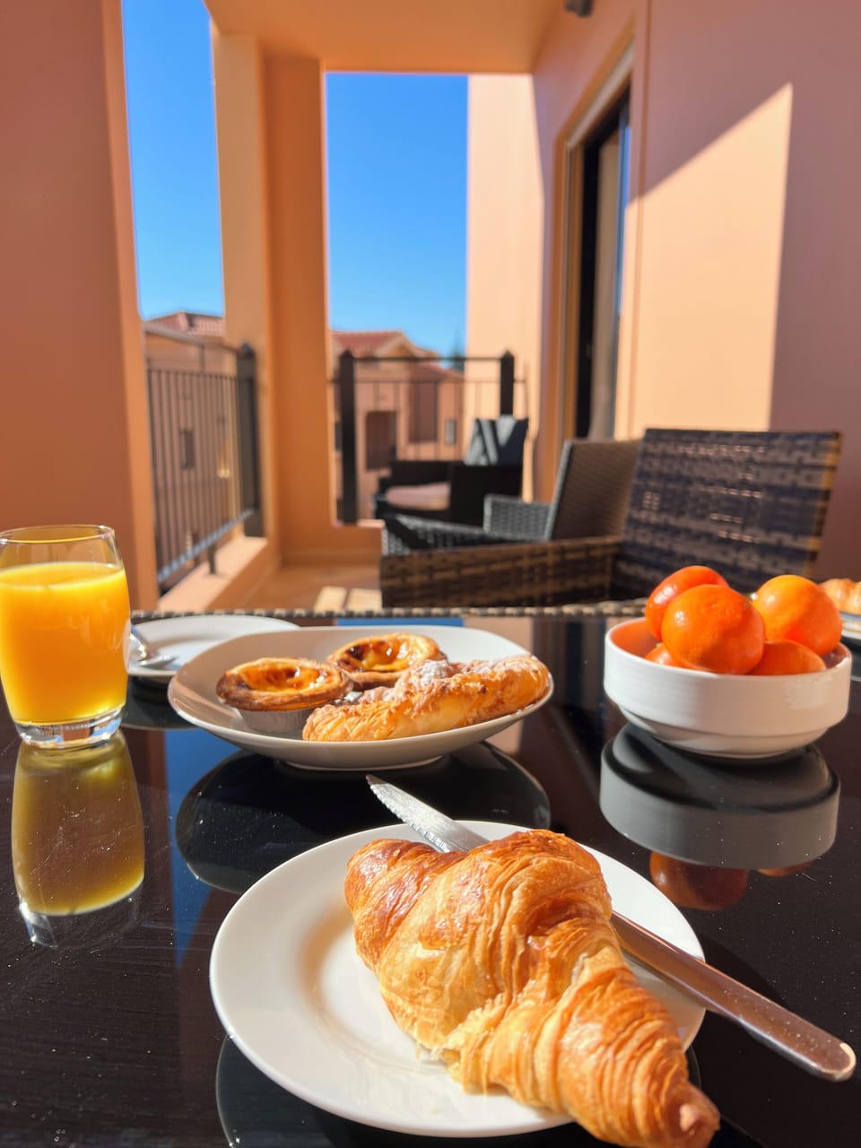 Private Side Terrace - a great spot for breakfast.