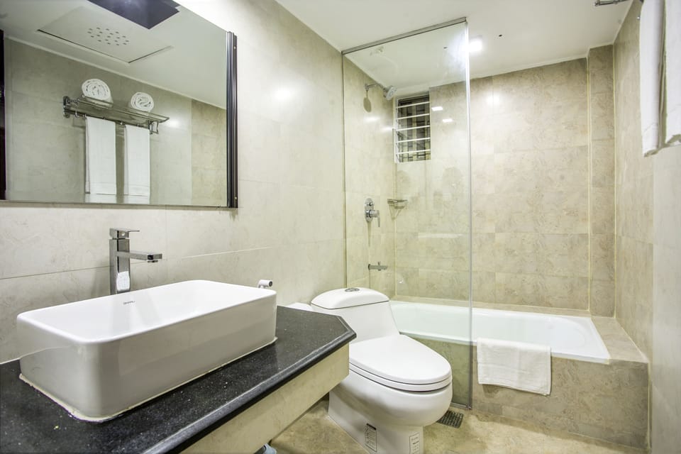 Free toiletries, hair dryer, slippers, bidet