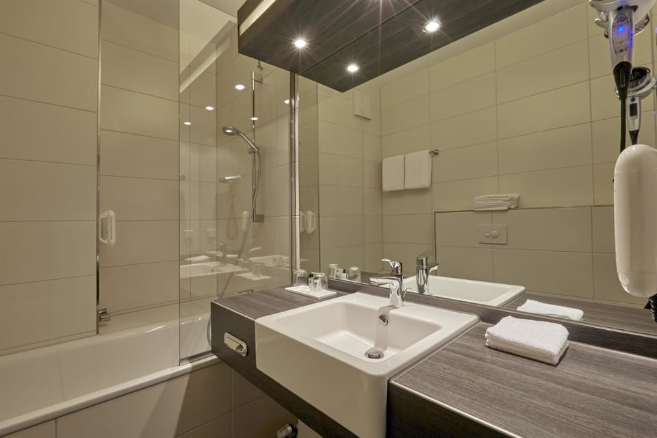Comfort Double Room | Bathroom | Eco-friendly toiletries, hair dryer, bathrobes, towels