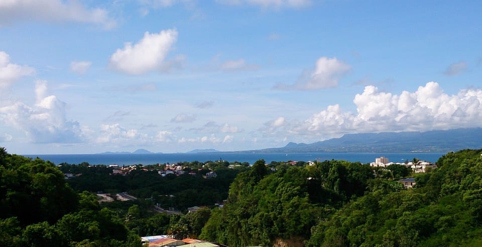 Unobstructed view from the balcony to Basse-Terre and the Saintes.