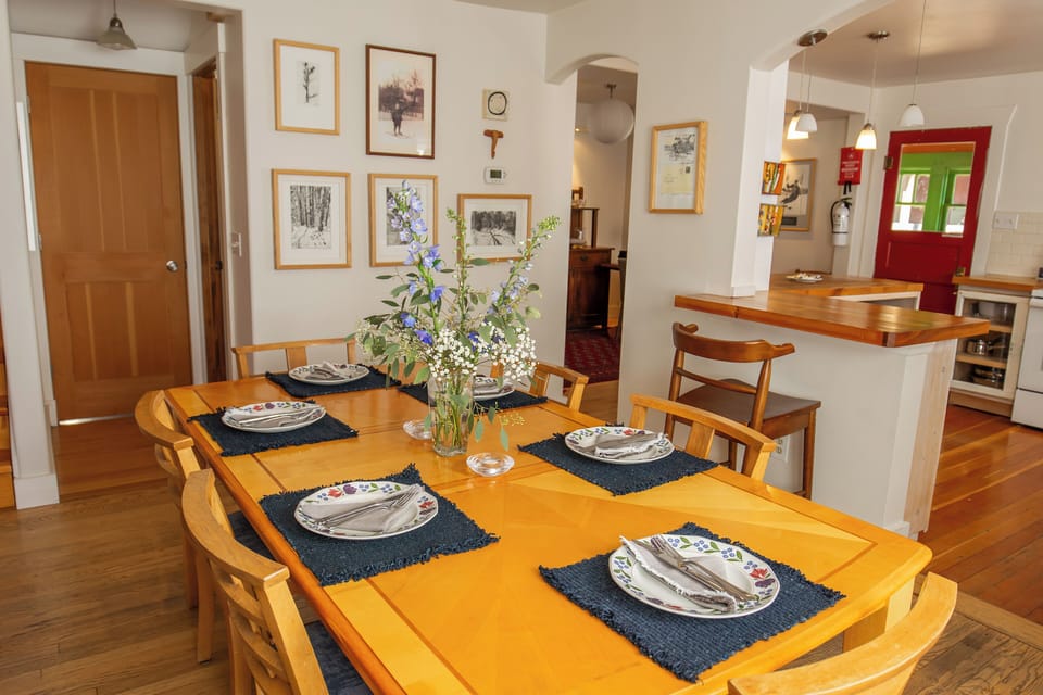 Dining room adjacent to kitchen.